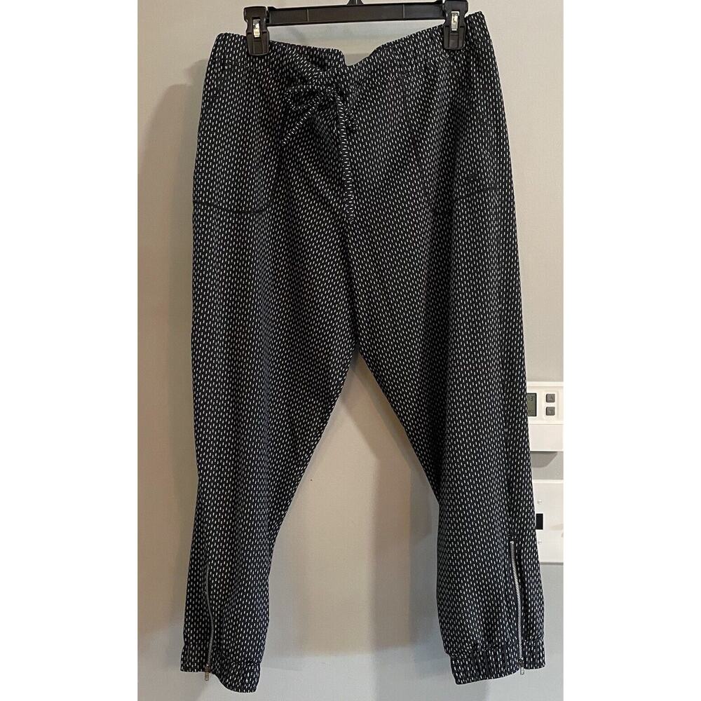 Albion Pants Jetsetter Jogger Zipper Ankle Stretch Rain Print Womens Large - Picture 1 of 11